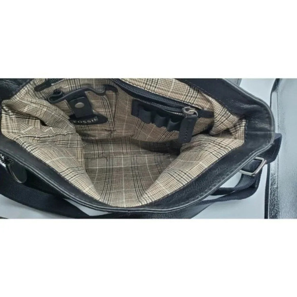 Fossil Black Leather Decker City Shoulder Bag Purs - Picture 9 of 11